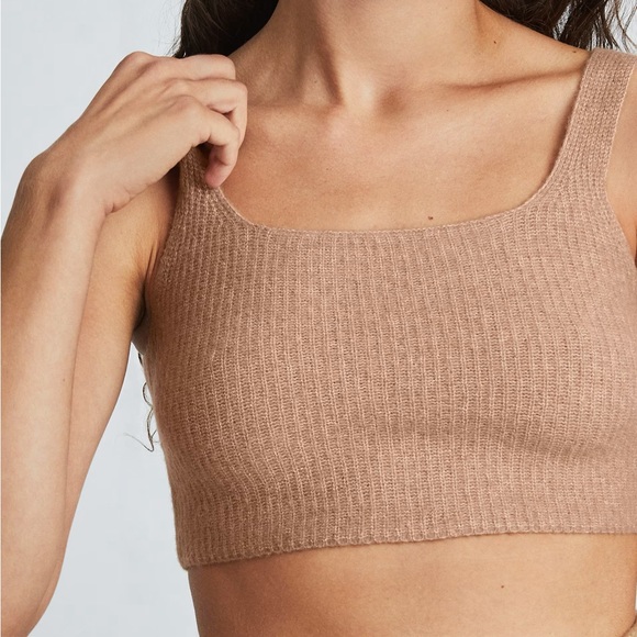 Everlane The Cozy-Stretch Tank In Camel - Picture 2 of 8
